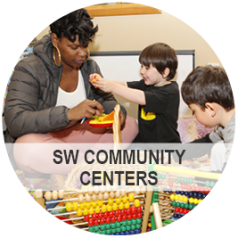 SW Community Centers - Photo: A teacher showing young children how to use an abacus