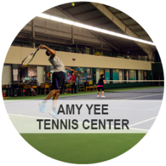 Amy Yee Tennis Center - Photo: Two people play tennis at the Amy Yee Tennis Center