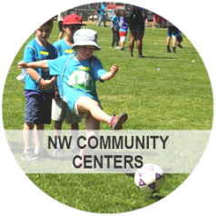 NW Community Centers - Photo: Young children playing soccer together