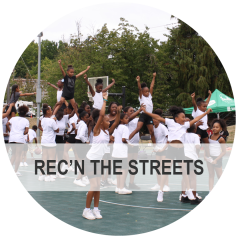Rec'N the Streets - Photo: Cheer squad cheering in a court